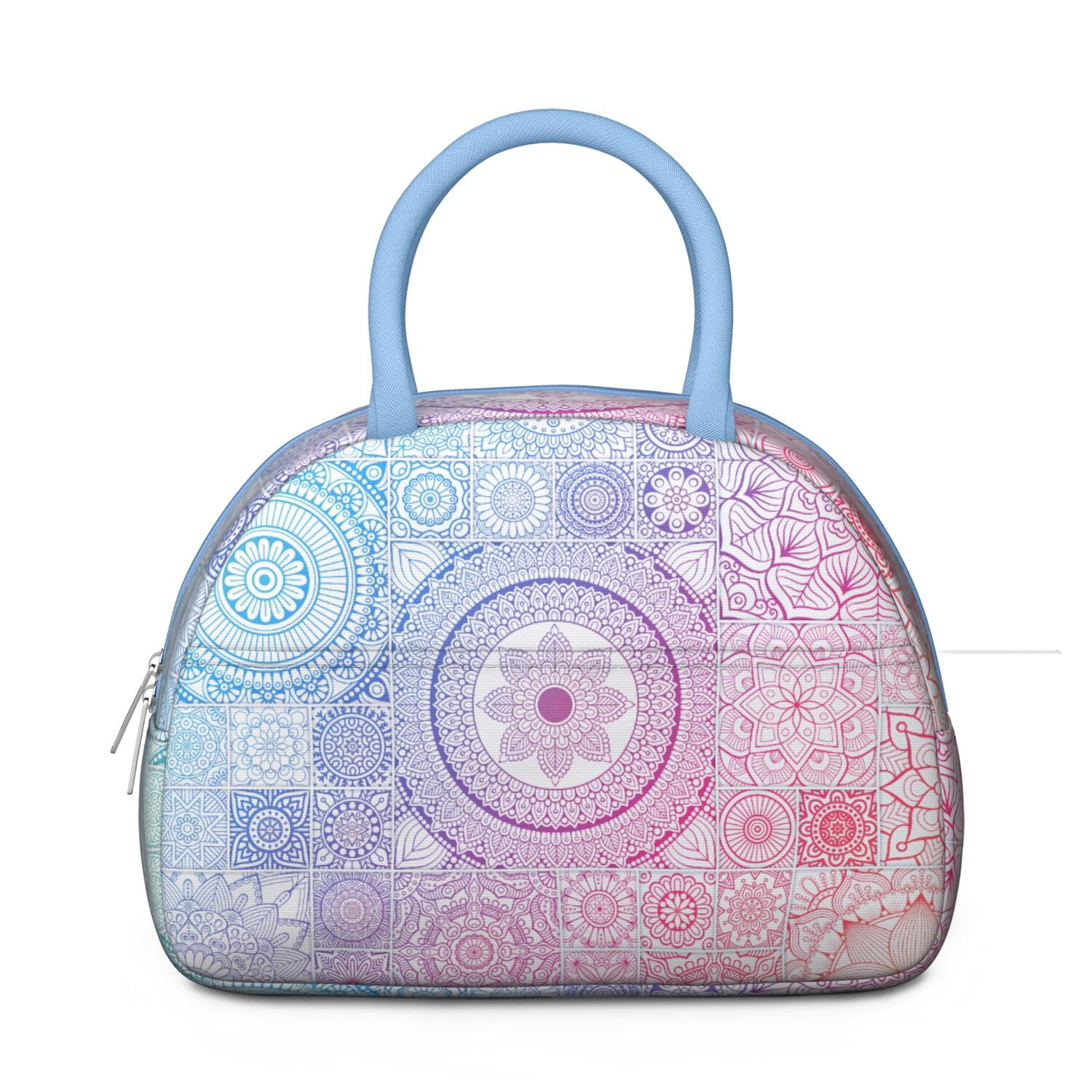 Rustic Bohemian Lunch Tote for Women, Ethnic Style Insulated Lunch Bag with Retro Hippie Patterns, Reusable Leakproof Cooler for Office or Picnic Use