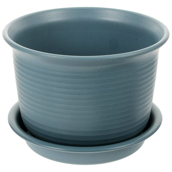 Blue Resin Planter with Drainage Holes for Planting Small Succulent Plants 6 Inch