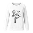 thumbnail image 4 of Fznquz Graphic Ladies Tops White Fall Long Sleeve T Shirt Loose Casual Crewneck Women Shirts, 4 of 4
