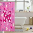 thumbnail image 3 of Pink Bowknot Kids Shower Curtains,Daisy Flowers Geometric Dot Patchwork Bathroom Curtains for Girls Women,Bow Tie Cute Princess Dreamy Chic Waterproof Curtains,12 Hooks Suits,72" W x 84" L, 3 of 6