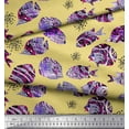 thumbnail image 2 of Soimoi Polyester Crepe Fabric Coral & Textured Fish Ocean Decor Fabric Printed Yard 42 Inch Wide, 2 of 3