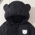 thumbnail image 3 of Faraee Unisex Toddler Quilted Padded Winter Romper Baby Bear Embroidery Hooded Ear Zip Up One Piece Jumpsuit Warm Infant Outer Snowsuit for Boys Girls Cold Season Wear, 3 of 6