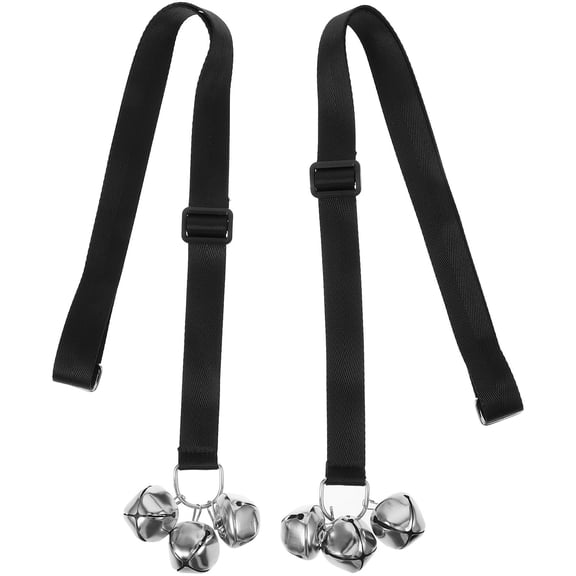 PBPBOX 2Pcs Household Dog Doorbell with Black Adjustable Rope and Three Clear Bells for Training