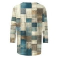 thumbnail image 5 of ZQGJB Plus Size Womens Tunic Blouse Vintage Color Block Print Summer 3/4 Sleeve Round Neck Graphic T-Shirts Ethnic Style Oversized Comfy Pullover Tops Multicolor#04 XL, 5 of 5
