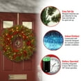 thumbnail image 5 of National Tree Company Pre-Lit Artificial Christmas Wreath, Green, Valley Pine, White Lights, Decorated with Berry Clusters, Christmas Collection, 24 Inches, 5 of 5