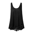 thumbnail image 6 of JINMGG Tank Tops for Women under $5,Women's Solid Color Hem Lace Casual All-Match Plus Size Vest T-Shirt Black XXL, 6 of 7