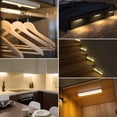 thumbnail image 2 of Juego de 2 luces para armario con sensor de movimiento, 10 luces LED adhesivas con tira magnética, inalámbricas, recargables por USB, para armario, dormitorio, escaleras y cocina, color, 2 of 5