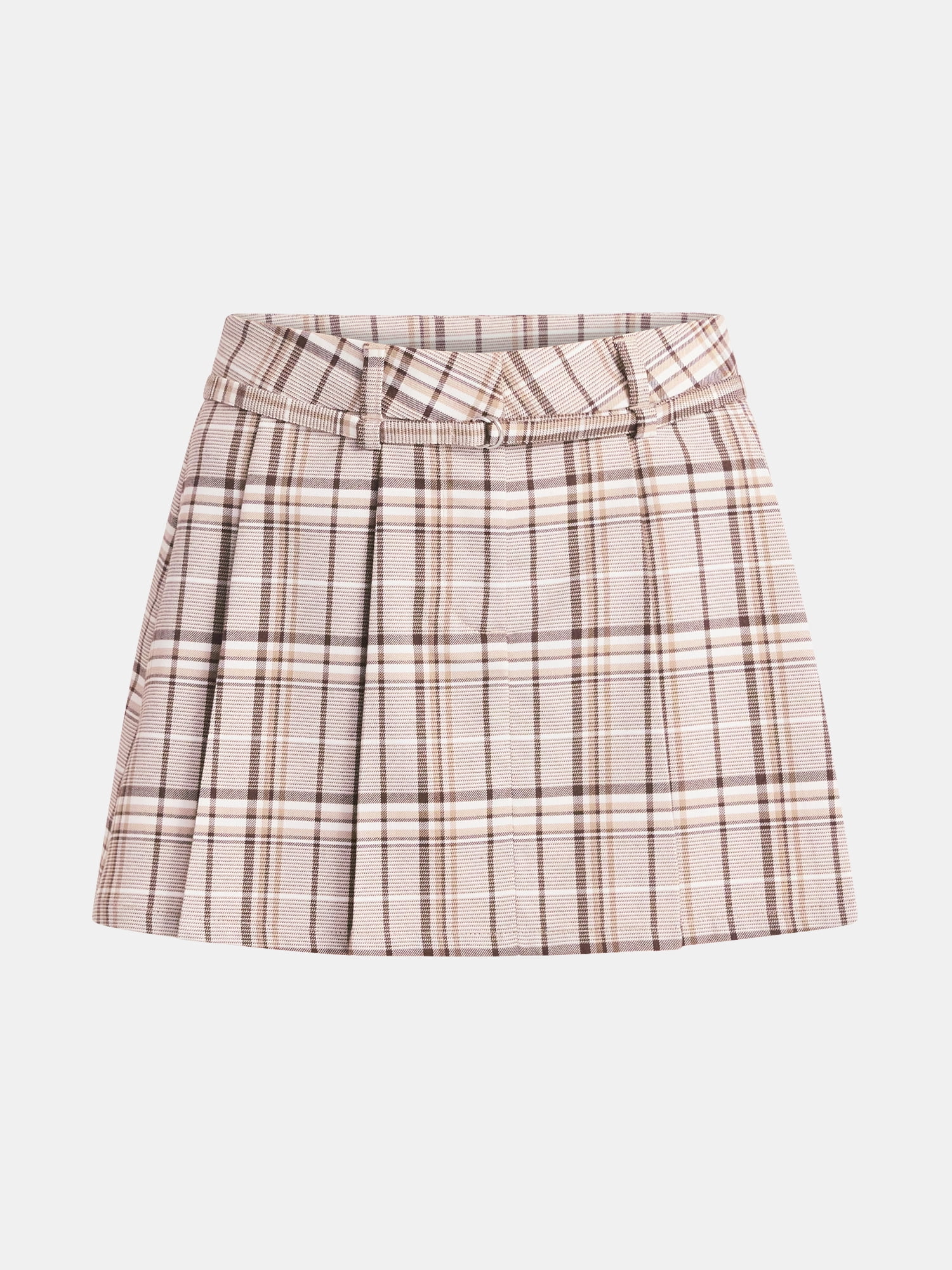 No Boundaries Pleated Belted Mini Skirt, Women's