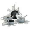 Thyme & Table Nonstick Eden Cookware 12-Piece Set Cool Grey