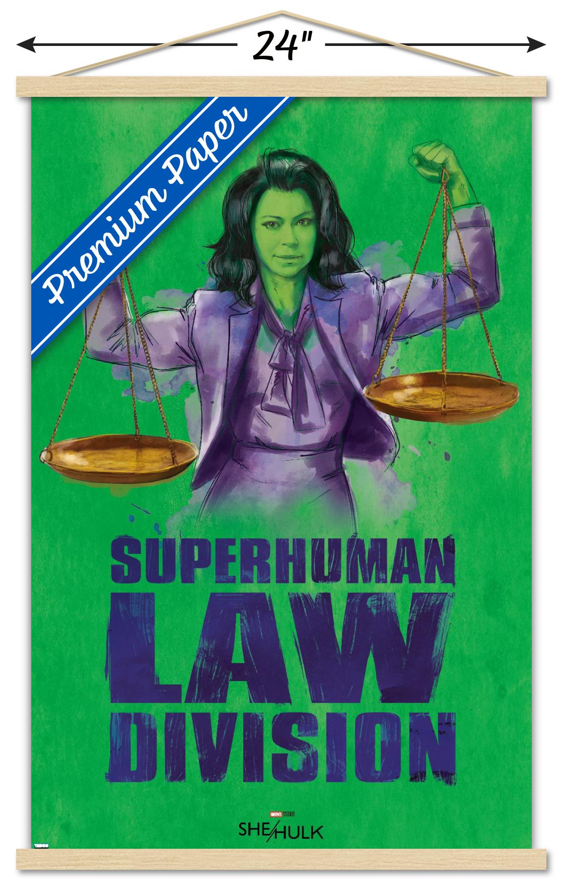 Marvel She-Hulk - Super-Human Law Division Wall Poster with Magnetic Frame, 22.375" x 34"