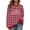 Gray, variant on Nmnitkp Womens Tops Christmas Vintage Plaid Printed Letter Printing Round-neck Casual Sporty Long-sleeved Fleece Sweatshirt Tops Red,L