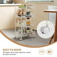 thumbnail image 3 of 4-Tier Wire Mesh Utility Cart, Rolling Cart Storage Trolley with 4 Hooks, Slide Out Shelving Units for Kitchen Bathroom Laundry Room, 3 of 9