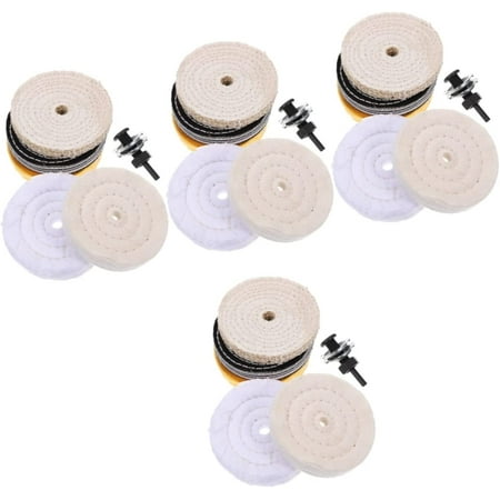 

TEHAUX 4 sets Cotton Bench for Pad Detailing Wheel Dusting Pads Accessories Waxing Washing Tool Auto Drill Re Wheels Attachment Polisher Scratch Rotary Grinder Buffer Buffing Polishing