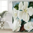 thumbnail image 4 of White Magnolia Flower Shower Curtain Oil Painting Floral Shower Curtains for Bathroom Curtain Sets with Hooks Waterproof Fabric Bath Curtain Small Stall Size 36" x 72", 4 of 6