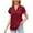 Red, variant on yillto Womens Satin Silky Blouse V Neck Pleated Ruffle Sleeve Work Office Summer Dressy Tunic Tops