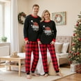 thumbnail image 5 of Christmas Family Pajamas Matching Sets Long Sleeve Top Plaid Pant Holiday Sleepwear Sets, 5 of 7
