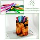 thumbnail image 3 of Elegante portabolígrafos cilíndrico y organizador de escritorio para maquillaje y artículos de arte, hojas de arce con diseño de calabaza., 3 of 5