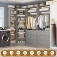 thumbnail image 6 of Homieasy 3-Piece Closet Organizer System with 6 Drawers & 10 Shelves, 1500LBS Heavy Duty L-Shaped/I-Shaped Walk-In Closet Storage for Bedroom, Entryway & More,Gray, 6 of 7