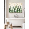 thumbnail image 6 of Christmas Tree Canvas Print Wall Art Framed Canvas Art Wall Decor Winter Xmas Pine Tree Forest Snowflakes Linen Pictures Painting Morden Artwork for Living Room Bedroom, Ready to Hang - 12"x16", 6 of 6
