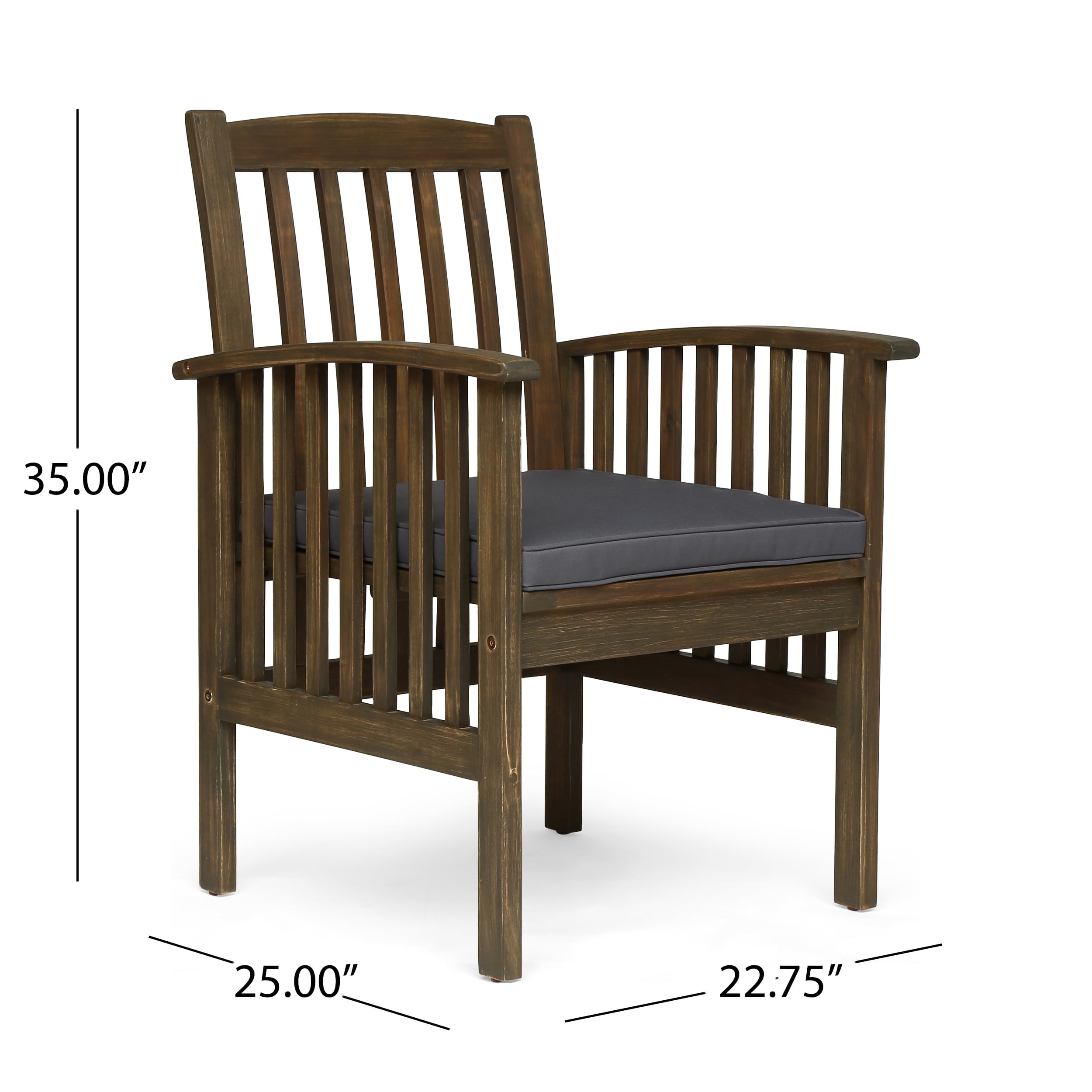 Euroco CASA ACACIA DINING CHAIR,2PCS with 2 Cushions