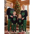 thumbnail image 5 of Family Christmas Matching Pajamas Set Christmas Tree Pattern Long Sleeve Tops Plaid Pants, 5 of 10