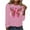 Pink, variant on CLOISE Breast Cancer Shirts Women Long Sleeve Crewneck Shirts Butterfly Ribbon Oversized Breast Cancer Fight Tops Cute Comfy Tshirts Cancer Survivor Gifts Outfits Army Green XL