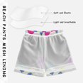 thumbnail image 3 of FORMRS Boys Swim Trunks Quick Dry Mesh Liner Boardshorts Sizes XS-XL, Yellow Retro Round, 3 of 7