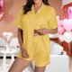 thumbnail image 3 of Conjunto de dos piezas para mujer con camiseta de manga corta y cuello en V y pantalones cortos, ideal para el verano y el ocio deportivo., 3 of 7