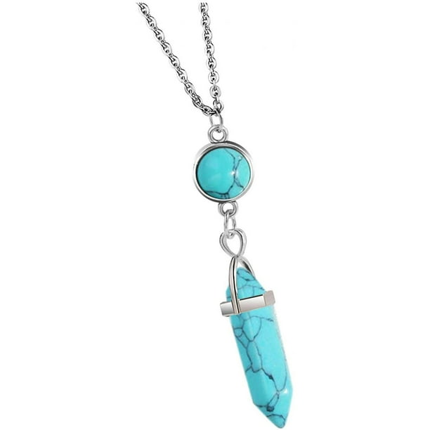 Collar para mujer, joyería para mujer, collar de piedra de cristal hexagonal para mujer, colgante de chakra de alambre envuelto natural irregular, joyería, cadenas de aleación, regalo de San Valentín,