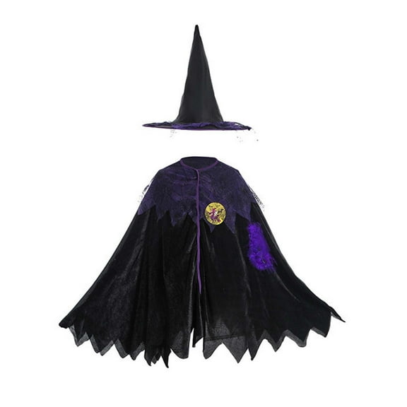 Cute Children Halloween Witch Costume for Girls, Toddler Infant Baby Halloween Costume Outfit Girls Witch Costume
