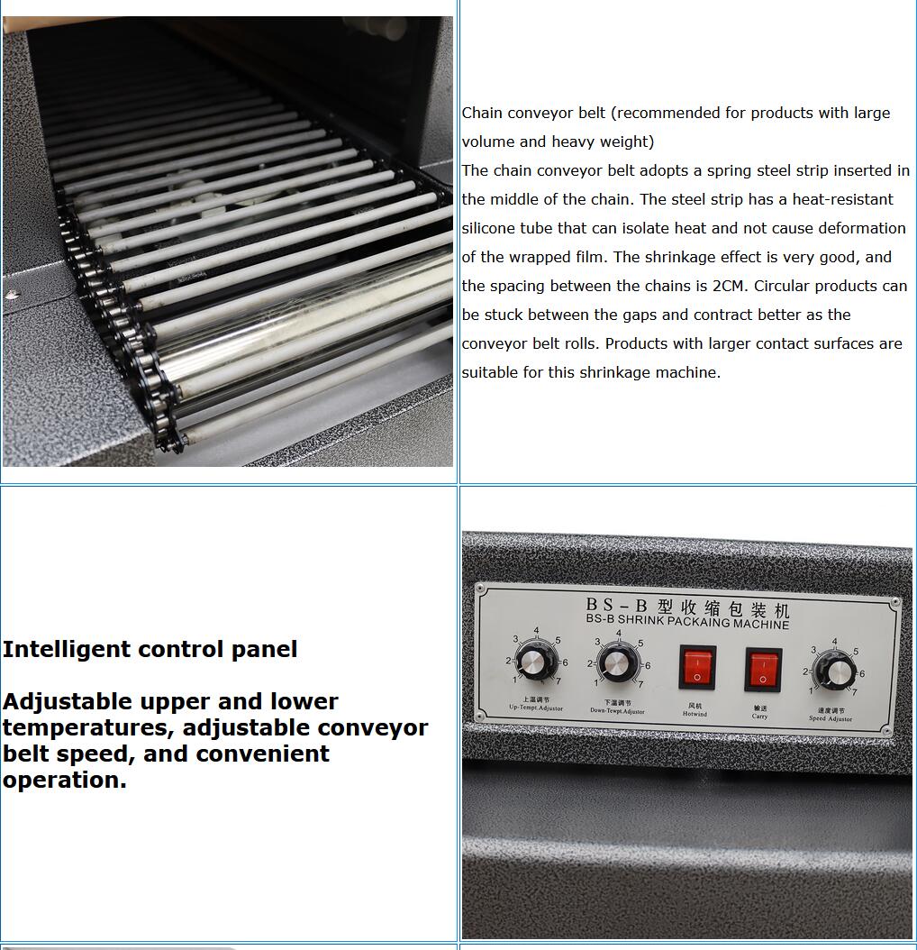 22lb Shrink Tunnel Sealing Packing Machine Thermal Heat Shrink Wrap Machine for Food Stationery Hardware Tools Daily Necessities Packing 220V
