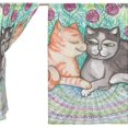 thumbnail image 3 of Coolnut Lovely Kittens Painting Sheer Gauze Door Curtain Window Curtain Drapes for Living Room Kids Bedroom Window Treatment Decor W55 x L78 In 2 Panels, 3 of 4