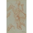 thumbnail image 2 of Carlo Maratti 10x14 Black Ornate Wood Framed Double Matted Museum Art Print Titled: Studies of Saint James the Greater (C. 1686), 2 of 5