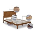 thumbnail image 2 of MUSEHOMEINC Solid Pinewood Rustic Platform Bed with 2 Headboard, King, 2 of 7