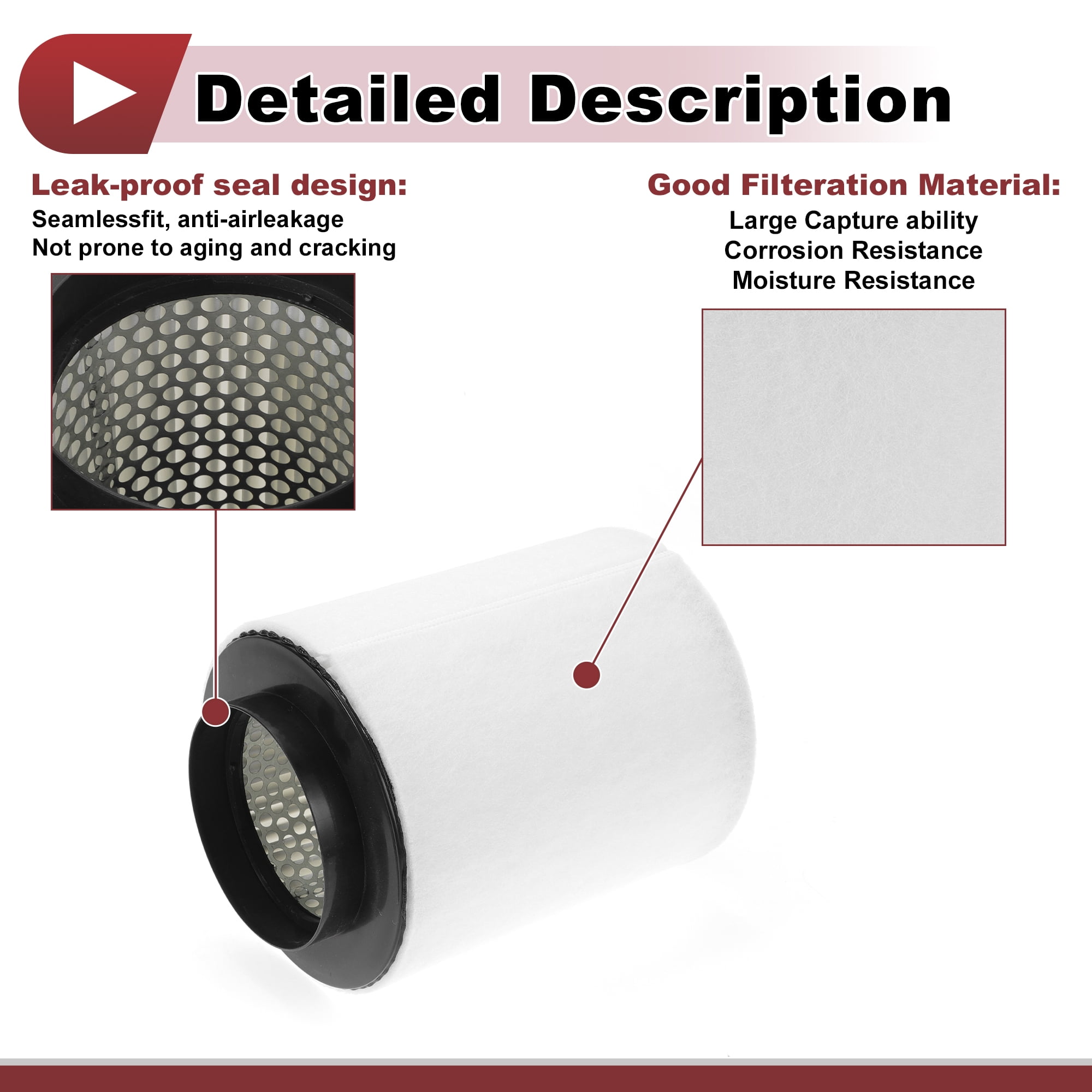 Unique Bargains Engine Air Filter for Audi A8 Quattro 3.0L 4.0L 2013-2018 No.4H0129620L