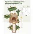 thumbnail image 7 of Yaheetech 42" Height Cactus Cat Tree with Scratching Posts, Basket & Ladder, Brown/Green, 7 of 7