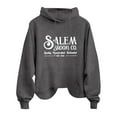 thumbnail image 4 of Baqcunre Sweaters For Women Women's Co.Quality.. Est 1692 Letter Printed Loose Hooded Sweater Women Sweatshirt Fall Outfits Women Trendy Dark Gray L, 4 of 4