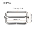 thumbnail image 2 of Slides Buckles, 30 Pack 38x20x3.8mm Metal Roller Pin Buckles, Silver Tone, 2 of 5