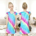 thumbnail image 5 of Sylfairy Girls Nightgowns, Unicorn Short Sleeve Sleepwear Nightie Nightgown Princess Pajama Dresses for 6-7 Girls, 5 of 6