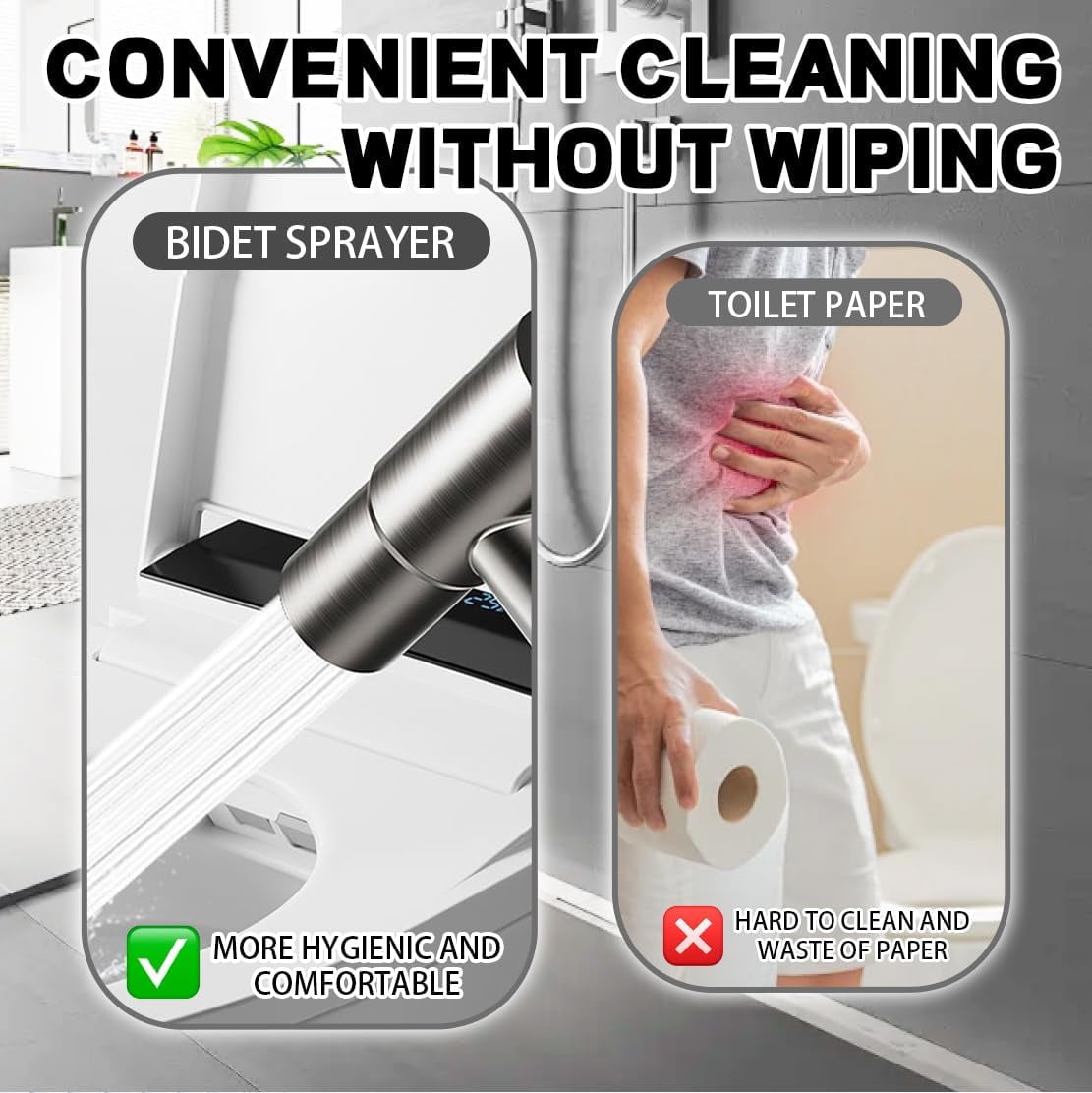 Handheld Bidet Sprayer for Toilet, Jet Sprayer for Toilet Muslim Shower, Adjustable Cloth Diaper Sprayer Bidets Attachment for Toilet, Toilet Bidet Sprayer with Bidet Hose for Feminine Wash