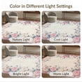 thumbnail image 7 of ODIKA Vintage Scroll Pink Panel Distressed Damask Center Motif Border Low Profile Flatwoven for Great Room, Indoor Open Concept, Large Living, 7 of 7