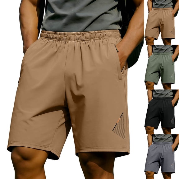 Men's Workout Running Shorts 7" Lightweight Training Gym Athletic Shorts for Men with Zipper Pockets Size XS-2XL Dark Gray