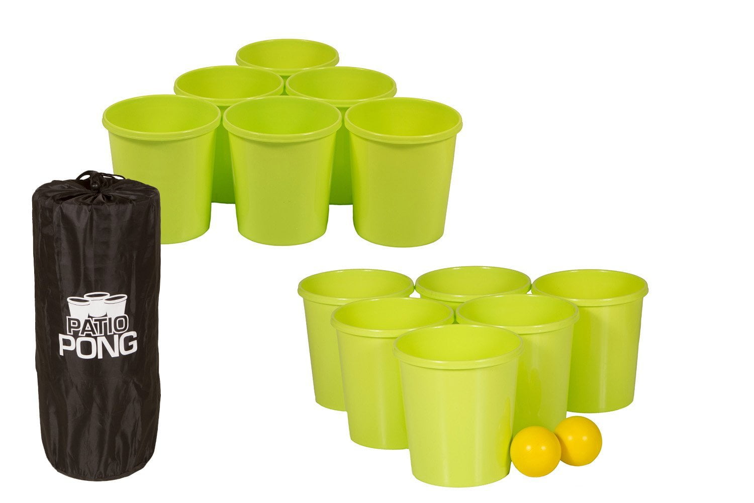 Patio Pong Giant Yard Beer Pong Set for Outdoor Fun 12 Buckets, 2