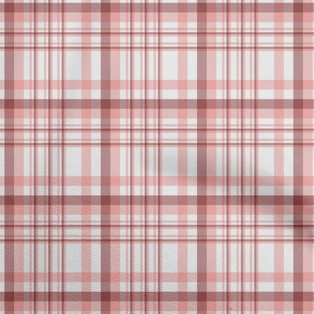 oneOone Rayon Light Pink Fabric Plaid Craft Projects Decor Fabric Printed By The Yard 56 Inch Wide