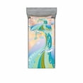 thumbnail image 2 of Ambesonne Modern Fitted Sheet & Pillow Sham Set, Cartoon Like Waves, Queen, Multicolor, 2 of 3