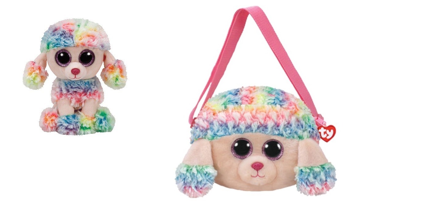 TY Rainbow the Dog Small 6" Beanie Boo Plush and 8" Purse Set Walmart
