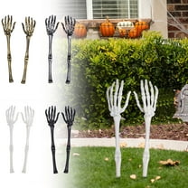 Boovnll Skeleton Hands Arms 2Pcs 12.6" Realistic Plastic Scary Skeleton Hand Stakes for Holiday Yard Garden Party Decor Prank Toy, Halloween Decorations