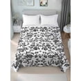 thumbnail image 4 of Black Flower Flat Sheet Only Twin Size, Soft Breathable Bed Top Sheets for Mattress, Vintage Farmhouse Boho Leaf Spring Plant Luxury Bedding Flat Sheets for Home Hotel Bedroom Bed Protection, 4 of 9