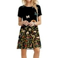 thumbnail image 2 of Babysbule Woman Summer Dresses Women's Casual Plain Loose Short Sleeve Loose Dress Floral Print Sunflower Print Dress, 2 of 8