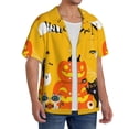 thumbnail image 2 of KLL Happy Halloween1 Print Men's Shirt Short Sleeve Button Down Summer Cuba Beach Shirts- Large, 2 of 5